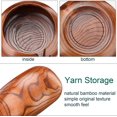 thumbnail image 4 of Wooden Yarn Bow, Dia 6inch Knitting Yarn Storage Holder Organizer Basket with Lid & 2 Hole Portable Handmade Craft Crochet Kit Organizer Perfect for Mothers Day Christmas Gift, 4 of 5