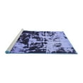 thumbnail image 2 of Ahgly Company Machine Washable Indoor Square Abstract Blue Modern Area Rugs, 4' Square, 2 of 4