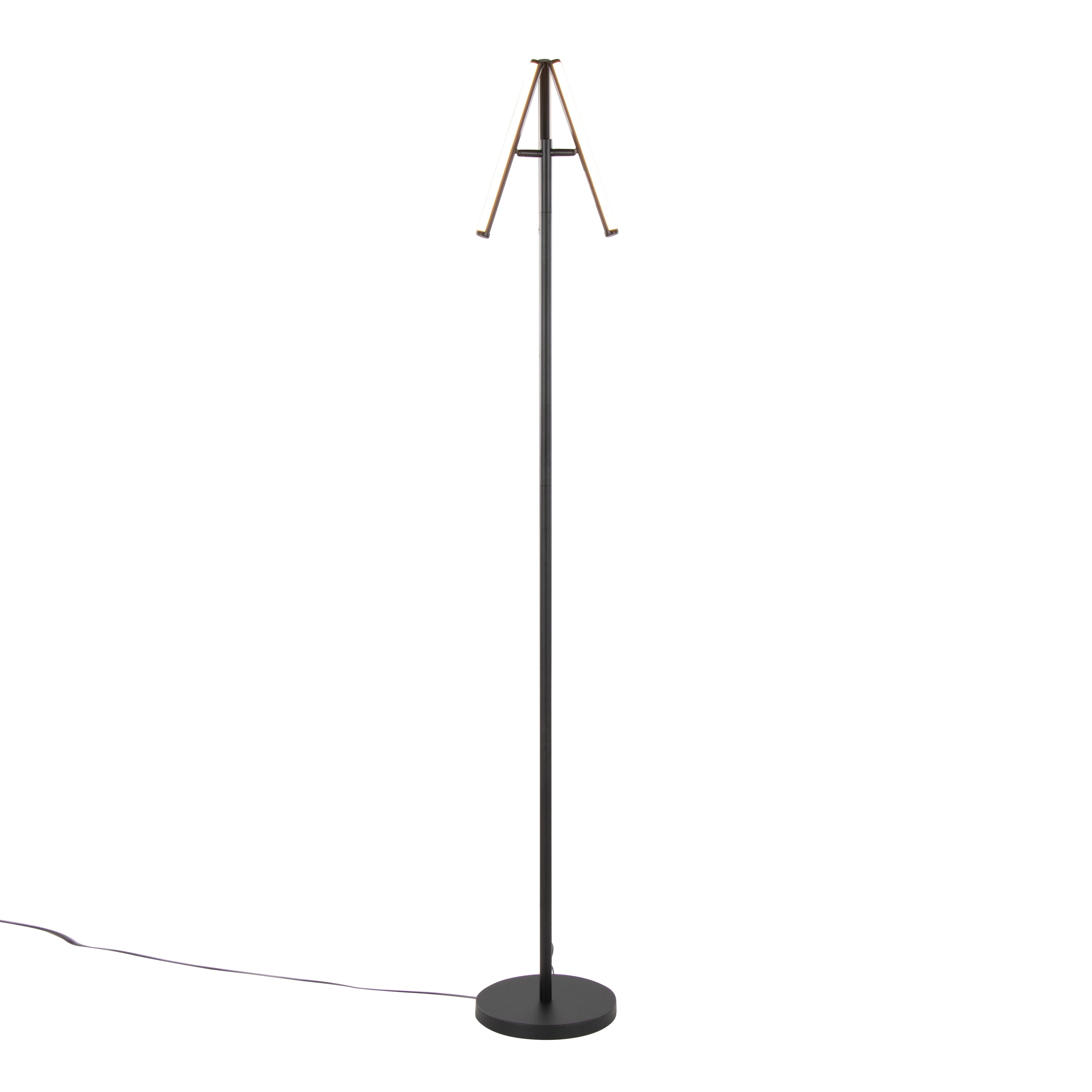 Newest 65" Modern Swivel Floor Lamp, Black Metal with Dimmable Integrated LED for Living Room & Office