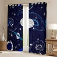 thumbnail image 2 of Galaxy Curtains Outer Space 30%-50% Blackout Curtains, Universe Themed Window Curtains for Teens Solar System Galaxy Theme Bedroom Curtains Planet Print Curtains Blue,2 Panels 38"Wx54"L, 2 of 5