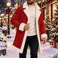 thumbnail image 6 of Christmas Santa Jackets for Men White Fullfy Xmas Long Cardigan Lapel Button Lined Trench Coats Red XXXXL, 6 of 7