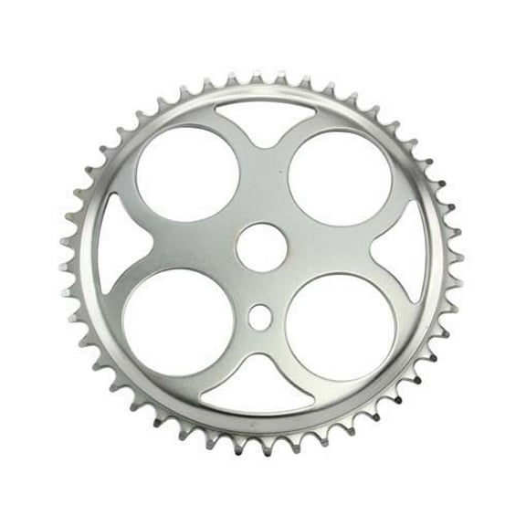 Alta 4 Circles Bike Steel Sprocket/Chainring, 46T Steel Bicycle Chrome , (46 Teeth (1/2 x 3/32)