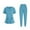 Light Blue, variant on Scrubs for Women Two Piece Set V Neck Short Sleeve Top And Straight Leg joggers Pants Nursing Uniform Set with Pockets