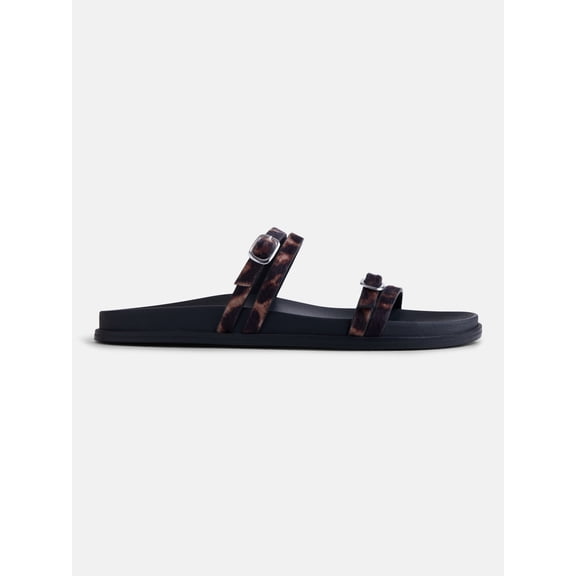 No Boundaries Women's Double Strap Footbed Sandals