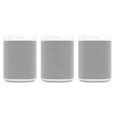 Sonos Three Room Set with Sonos One Gen 2 - Smart Speaker with Voice Control Built-In (White)