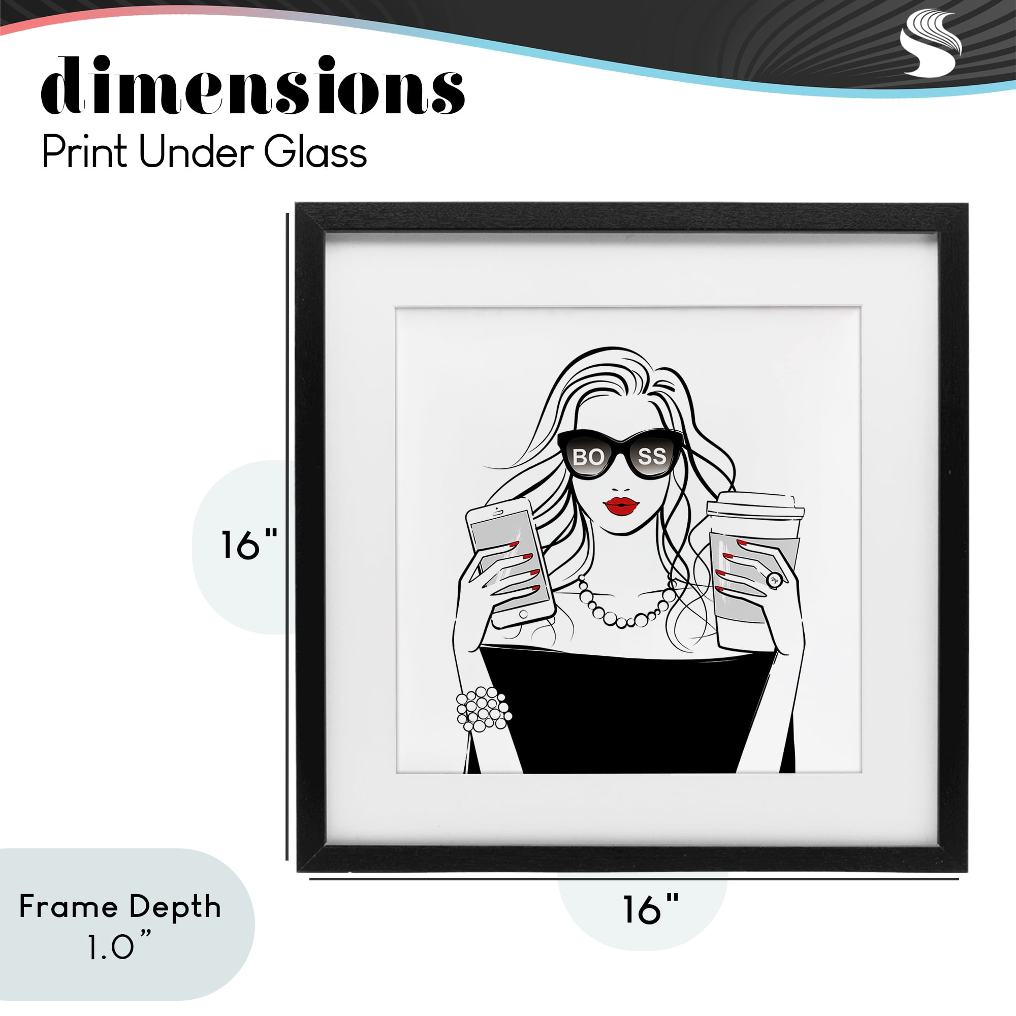 Stupell Industries Chic Boss Morning Coffee Moment Black Framed Print Under Glass, design by Martina Pavlova