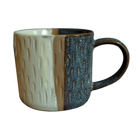 

Haifle Striped Ceramic Mug With Handle Porcelain Cup Breakfast Milk Mug Microwave Safe For Office Kitchen-b-Colorful