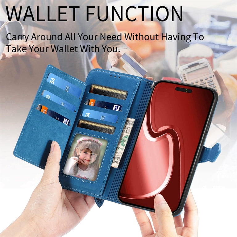 Revive Flip Wallet Case For Motorola Moto G14 - Leather Folio With Card Slots & Kickstand