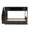 thumbnail image 5 of Harper & Bright Designs Twin Over Full Bunk Beds with Staircase and Drawers, Wooden Bunk Bed Frame with Storage Shelf for Bedroom, Espresso, 5 of 13