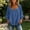 Blue, variant on Morttic Women's Summer Casual Square Neck 3/4 Puff Sleeve Loose Fit Blouse – Solid Color Top with Button Placket Yellow，XL