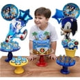 thumbnail image 5 of Sonic Blue Foil Balloon Set – 6 Pieces with Stars and Character Designs, 5 of 7