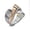 White Gold, variant on Women's Simple Ladder Zircon Rose Gold Two-Color Bow Cross Ring