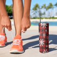 thumbnail image 2 of 20oz Red and Black Christmas Snowflake Pattern Skinny Tumblers Stainless Steel Tumbler with Lid and Straw,Vacuum Insulated Double Wall Travel Tumbler Cups with Cleaning Brush for Coffee,Tea, 2 of 6