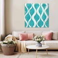 thumbnail image 5 of Teal Wave Wall Art Painting on Canvas, Modern Abstract Art Farmhouse Canvas Art Home Prints Wall Art Framed Modern Artwork for Living Room Bedroom Wall Decor 12x12in, 5 of 9