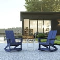 thumbnail image 2 of Flash Furniture Finn 3-Piece Adirondack Rocking Patio Chair and Side Table Set, Navy, 2 of 12