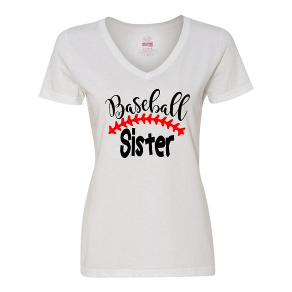 Inktastic Baseball Sister Women's V-Neck T-Shirt