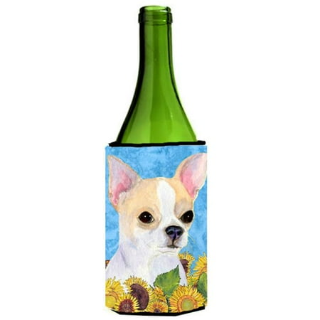 

Chihuahua In Summer Flowers Wine bottle sleeve Hugger - 24 Oz.