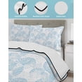 thumbnail image 3 of Twin Quilt Bedding Set, Ocean Shell Reversible Summer Quilt 3 Pieces, Summer Coastal Seashells Texture Light Blue Lightweight Bedspreads Coverlets with 2 Pillow Shams for All Seasons, 3 of 5