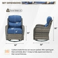 thumbnail image 2 of Planntonneo 2-Pack Patio Wicker Swivel Glider Chairs with 6-Inch Cushions, Grey/Blue, 2 of 8