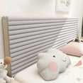thumbnail image 3 of QZS Portable DIY Padded Wall Panel,78.7x15.75x0.47In Soft Gray Headboard,1pack Gray Impact-Resistant Decorative Foam Wall Panel for Bedroom, 3 of 6
