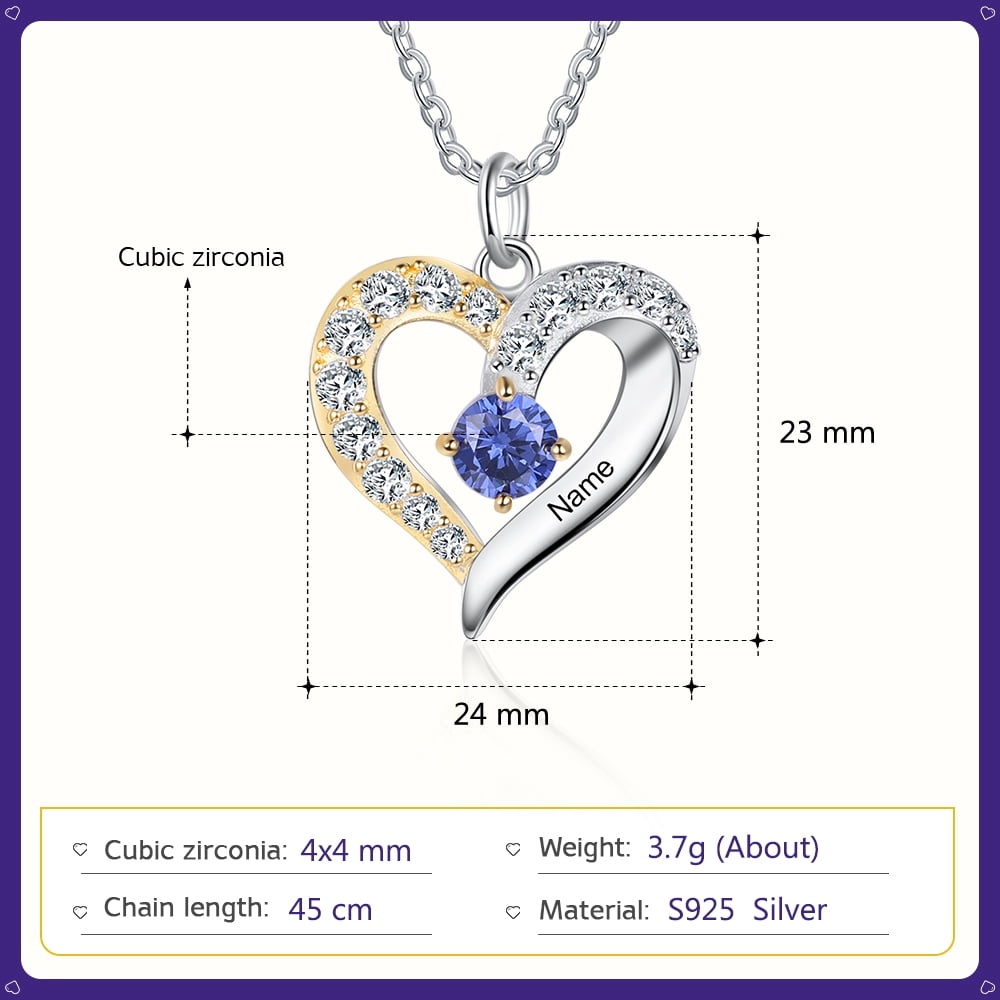 Mementos Personalized Mother's Family Birthstone and Names Necklace