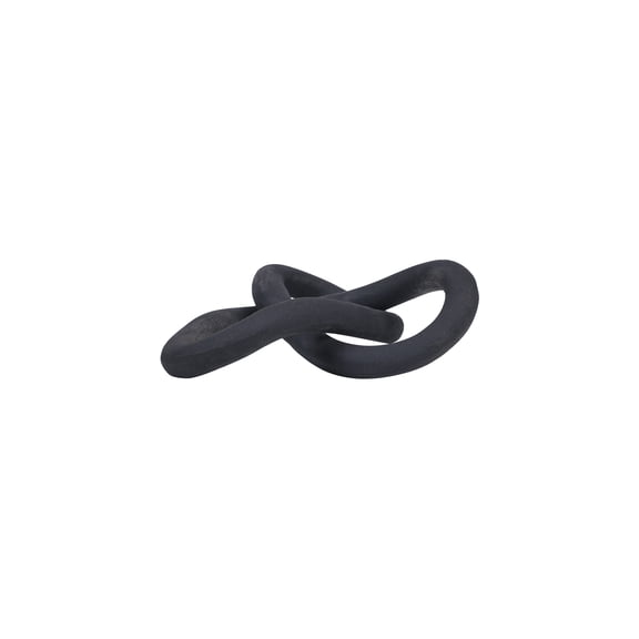 Modern Outdoor Statue - Aluminum Knot Decor - Matte Black Finish - Home Accent Sculpture