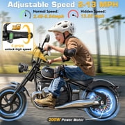 TOKTOO Licensed BMW 24v Electric Dirt Bike for kid, 24V Kid Electric Motorcycle, 24V Ride on Toy for Big Kids 5-8, 300W Power Motor With Removable Training Wheels, up to 12 Miles & 13MPH, Black