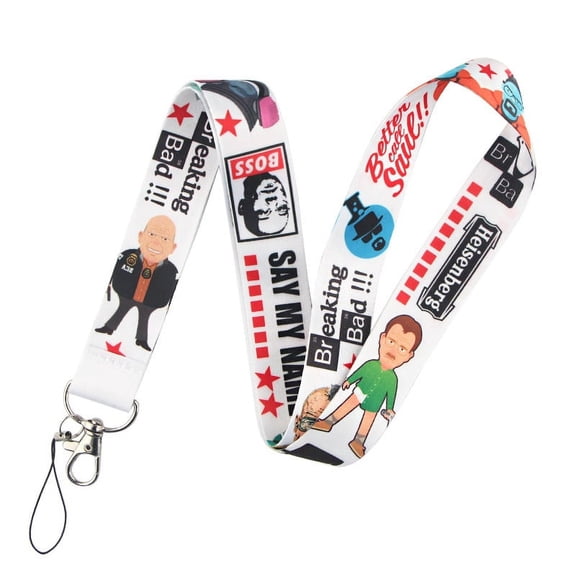 Anime Source Breaking Bad Television Series Heisenberg Walter White Saul Characters Lanyard Keychain ID Badge Holder