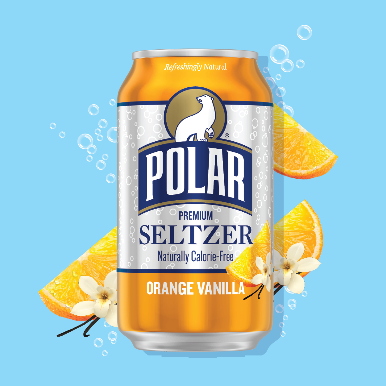 Polar Orange Vanilla Sparkling Seltzer Water, 12 fl oz, 8 pack cans - image 5 of 7