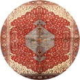thumbnail image 1 of Ahgly Company Machine Washable Indoor Round Traditional Sand Brown Area Rugs, 4' Round, 1 of 7