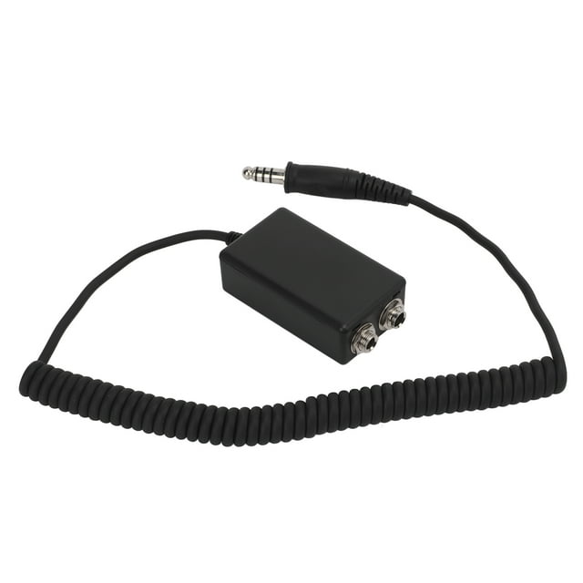 Adaptador De Auriculares De Helicóptero A Cable GA, Adaptador De Auriculares De Aviación Duradero Negro Para ASA Para Avcomm Para David Clark
