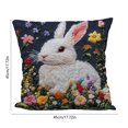 thumbnail image 3 of TOPRenddon 17.72x17.72in Easter Bunny Egg-Print Pillowcase, Multicolor Polyester Flannelette Faux Embroidery Pillow Cover, Invisible Zipper Throw Case for 18x18in Inserts & Easter Home Decor, 3 of 6