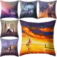 thumbnail image 4 of Zeus Fancy Sun Moon Star Music Pattern Pillow Cover Cushion Case Couch Car Bed Decor, 4 of 7