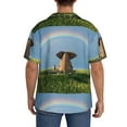 thumbnail image 3 of Kdxio Men'S Hawaiian Shirt For Men Short Sleeve Shirt Elephant Dog Sitting Under The Rainbow Summer Casual Holiday Beach Button Down T-Shirts, 3 of 5