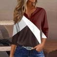 thumbnail image 2 of Birdeem Blouses pour Femmes Mode Imprimée Manches Courtes 3/4 Col Rond Hauts Décontractés, 2 of 12
