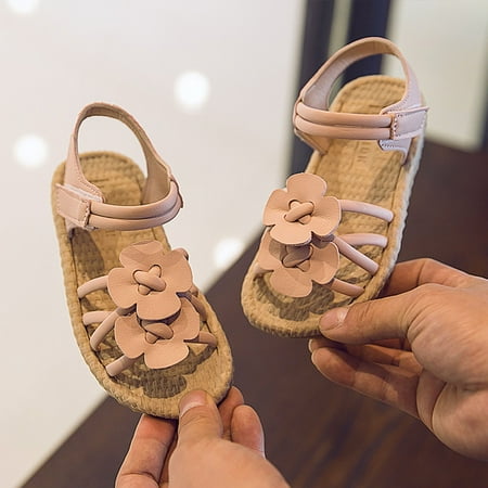 

NEGJ Girls Fashion Summer Solid Color Breathable Flower Sandals