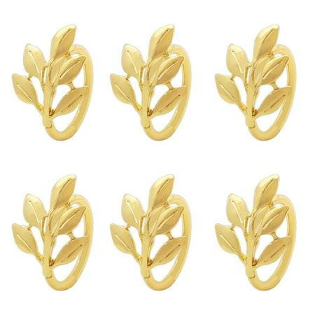 

1111Fourone 6PCS Napkin Rings Metal Napkin Holders for Wedding Party Dinner Table Decor
