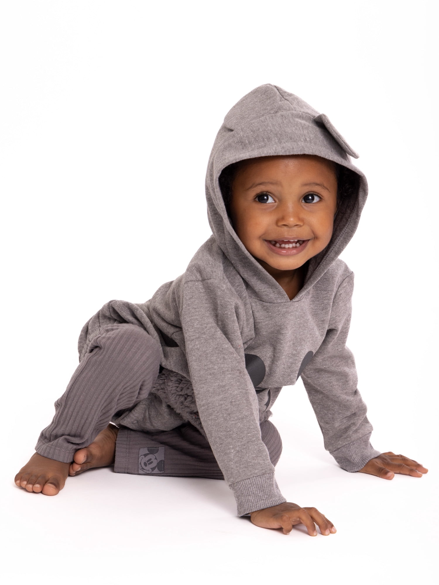 Disney Mickey Mouse Newborn Baby Boys Hooded Bodysuit and Pants, 2-Piece Outfit Set, Sizes 0/3 Months - 24 Months