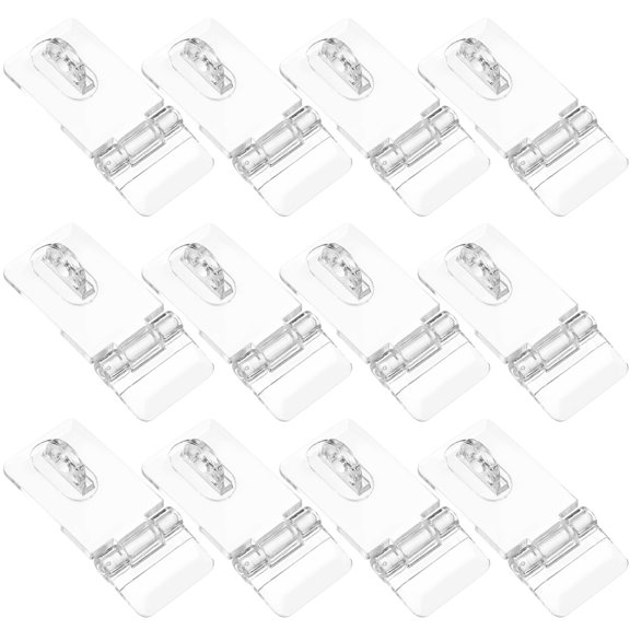 HEALEEP Clear Plastic Hasp Latches for Cabinets, Jewelry Boxes, and Small Storage - Easy Glue- Installation Hardware