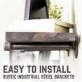 thumbnail image 5 of 36 in. x 7.5 in. x 6.75 in. Boulder Black Restore Wood Wall Shelving with Industrial Steel Pipe Straight Brackets, 5 of 9