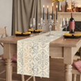 thumbnail image 2 of Bohemian Floral,Short Table Runner 36 Inches Long,Vintage Gradient European Line Cotton Linen Table Runners Dresser Scarves,Fabric Tabletop Scarf Furniture Cover for Home Dinner Party Decor 13"x36", 2 of 9