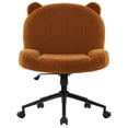 thumbnail image 2 of Armless Office Desk Chair with Wheels,Ergonomic Criss Cross Legged Computer Chair with Fabric Padded, Height Adjustable Wide Seat Vanity Chair,Mid Back Task Chair for Home, Bedroom (Brown), 2 of 8
