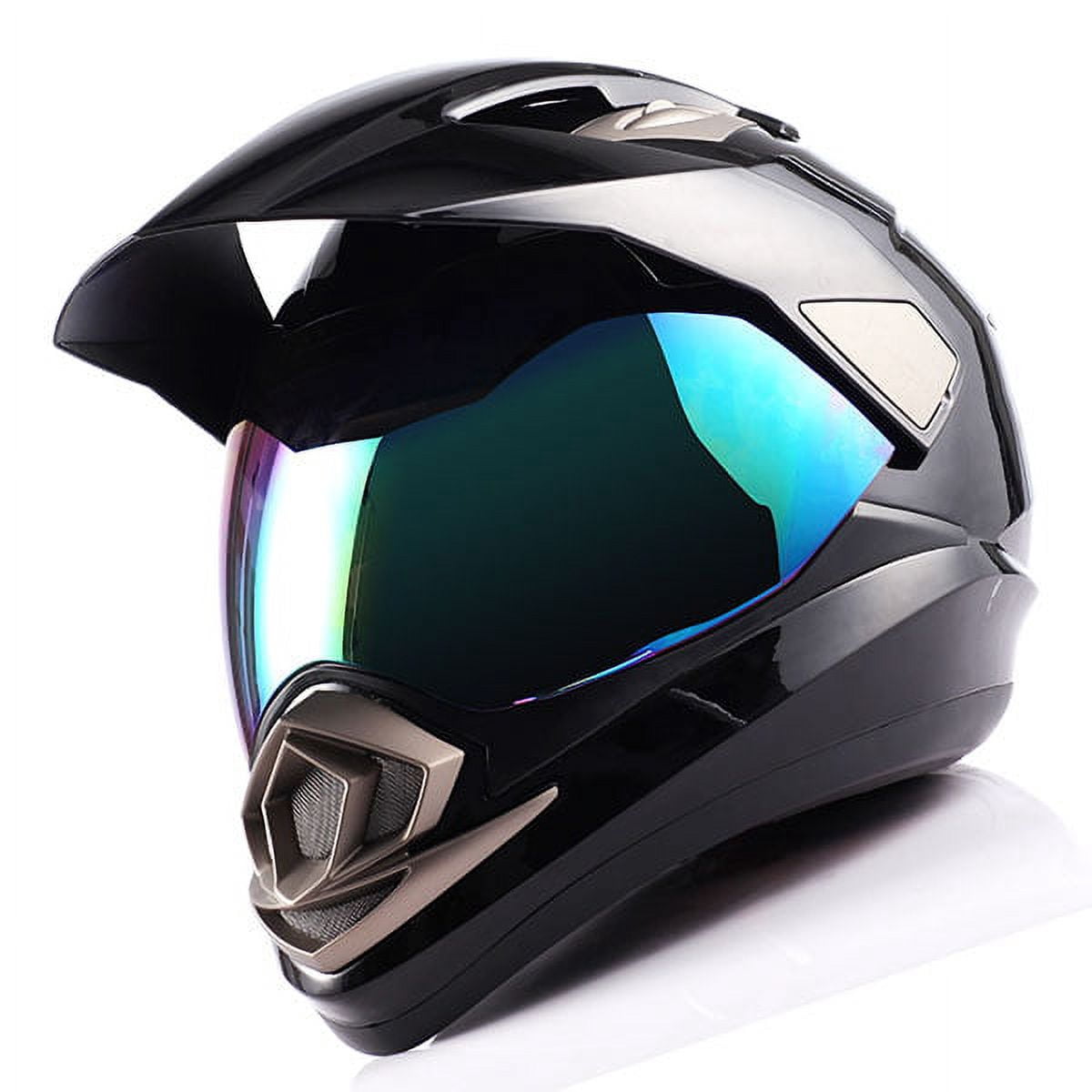 1Storm Dual Sport Helmet Motorcycle Full Face Motocross Off Road Bike HGXP14A Glossy Black