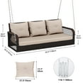 thumbnail image 5 of Dextrus 3-Seater Outdoor Swing with Cushions: UV-Resistant Rattan, Adjustable Chain, Comfortable Cushioning, High Load Capacity, Easy Assembly, 5 of 5
