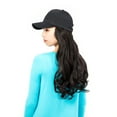 thumbnail image 5 of SAYFUT Baseball Cap with Hair Synthetic Extension,Hats with Hair Attached Black/White Hat with Long Wavy Hair for Women Daily Party Use, 5 of 7