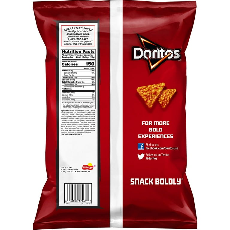 Doritos Nacho Cheese Tortilla Chips (18.875 Ounce) - Walmart.com