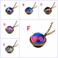 thumbnail image 3 of Glow In The Dark Galaxy System Double Sided Glass Dome Planet Necklace Pendant, 3 of 4