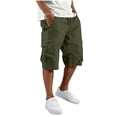 thumbnail image 2 of LONKITO Mens Cargo Shorts Elastic Waist Outdoor Fishing Hiking Shorts with Pockets Solid Color Casual Work Clothes, Size M, 2 of 8