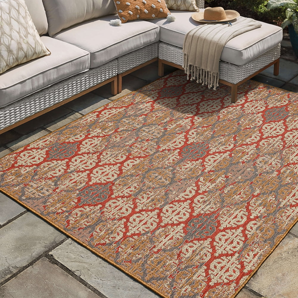 Mohawk Home Ronda Outdoor Area Rug, Rust, 10' x 13'