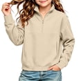 thumbnail image 2 of NAISIBABY Girls' Long Sleeve Sweatshirt, Half-Zip Funnel Neck Loose Pullover Top with Pockets Fall Winter Size 13, 2 of 6